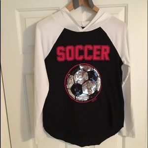 Like New Justice Soccer Hooded Shirt